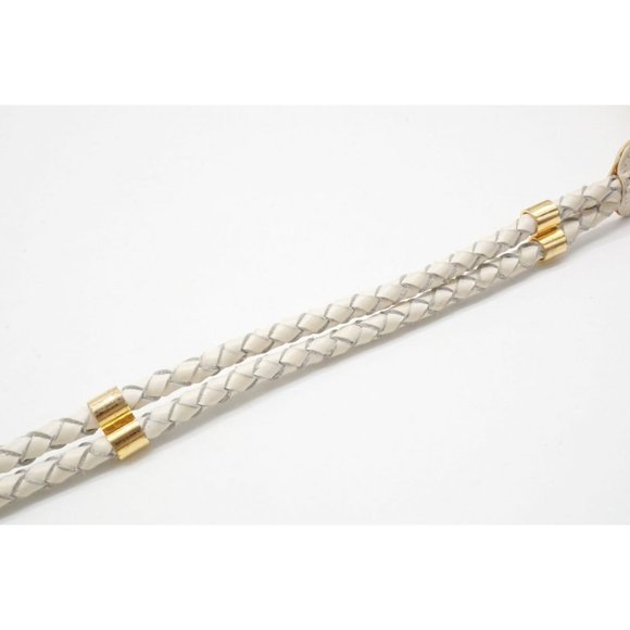 Vintage Gucci White Leather Belt with Red Blue Enamel Round Gold Buckle - Picture 8 of 9